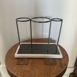 Pottery Barn Thaine Marble Hair Tool Storage White/Black